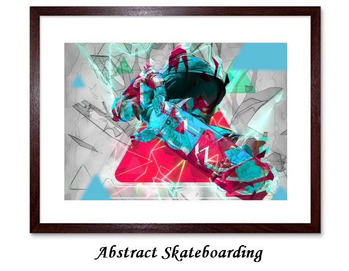 Abstract Skateboarding Framed Print